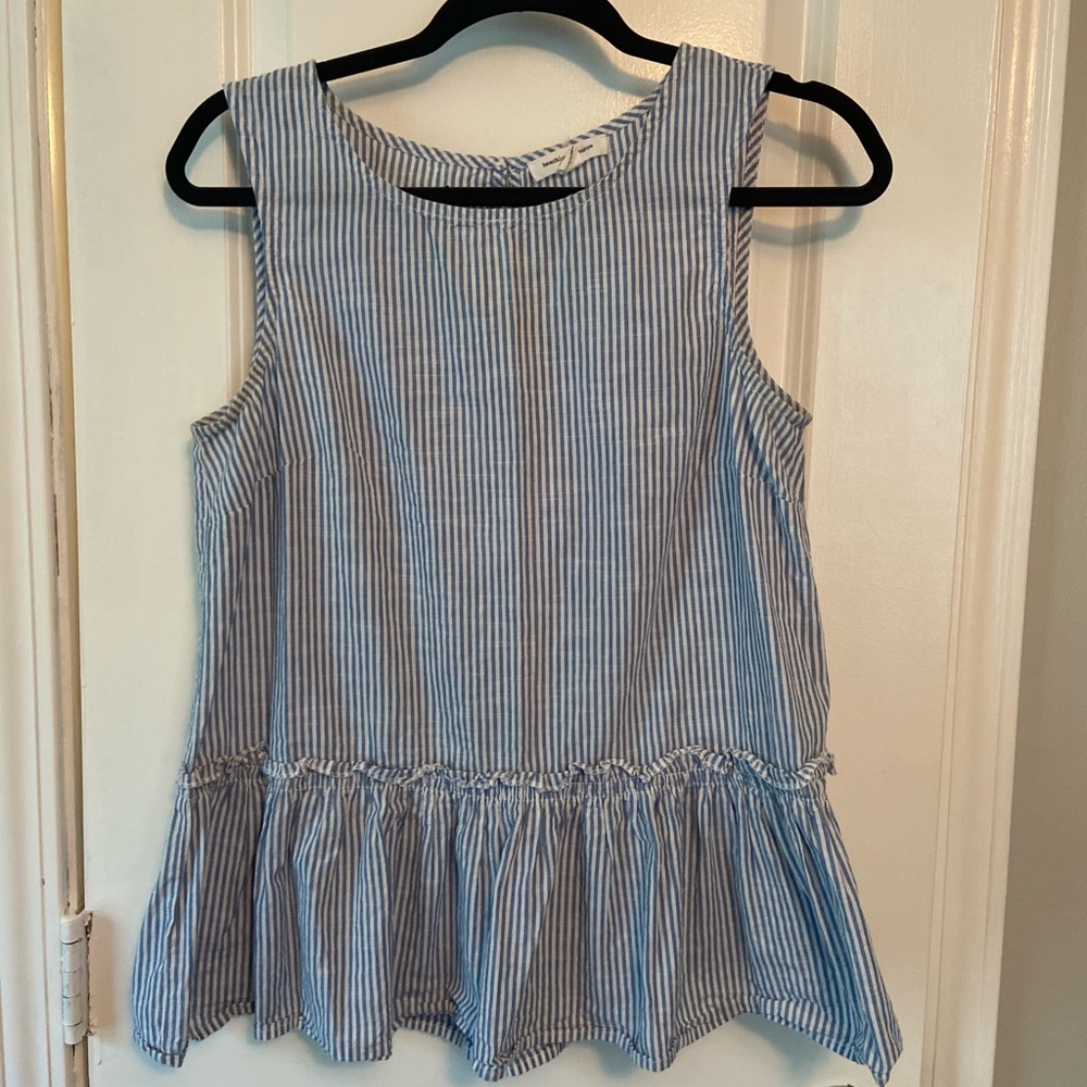 Peplum seer sucker blouse